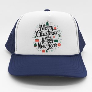 Winter Xmas Snowman Santa Claus Reindeer Merry Christmas Trucker Hat