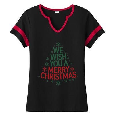 Winter Xmas Snowman Santa Claus Reindeer Merry Christmas Ladies Halftime Notch Neck Tee