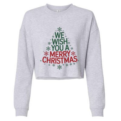 Winter Xmas Snowman Santa Claus Reindeer Merry Christmas Cropped Pullover Crew