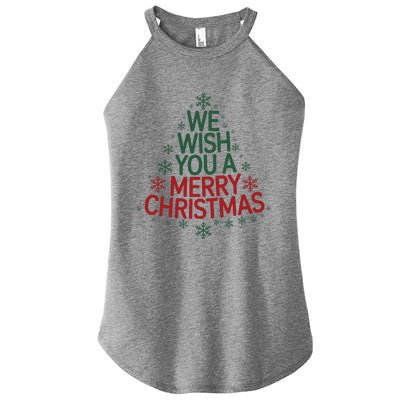 Winter Xmas Snowman Santa Claus Reindeer Merry Christmas Women's Perfect Tri Rocker Tank