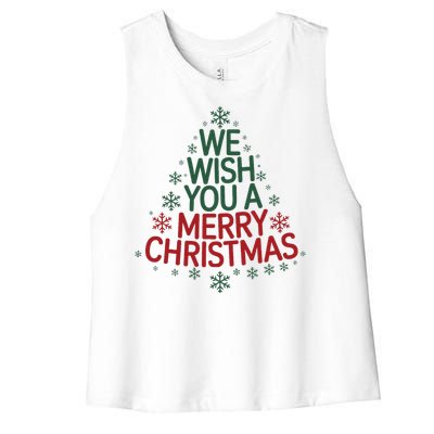 Winter Xmas Snowman Santa Claus Reindeer Merry Christmas Women's Racerback Cropped Tank