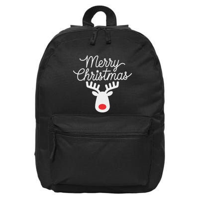 Winter Xmas Snowman Merry Christmas Santa Claus Reindeer 16 in Basic Backpack