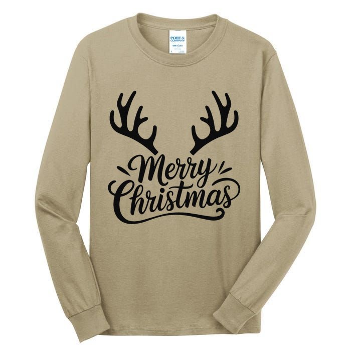 Winter Xmas Snowman Merry Christmas Santa Claus Reindeer Tall Long Sleeve T-Shirt