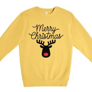 Winter Xmas Snowman Merry Christmas Santa Claus Reindeer Premium Crewneck Sweatshirt