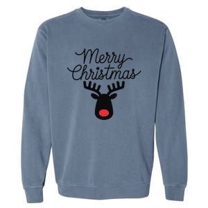 Winter Xmas Snowman Merry Christmas Santa Claus Reindeer Garment-Dyed Sweatshirt