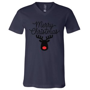 Winter Xmas Snowman Merry Christmas Santa Claus Reindeer V-Neck T-Shirt