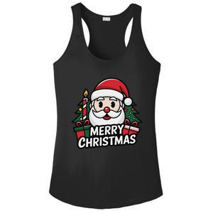 Winter Xmas Snowman Santa Claus Reindeer Merry Christmas Ladies PosiCharge Competitor Racerback Tank