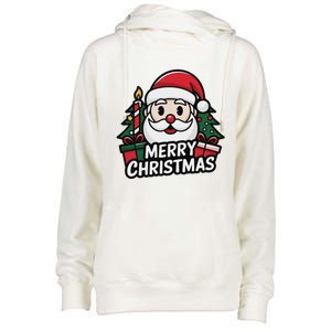 Winter Xmas Snowman Santa Claus Reindeer Merry Christmas Womens Funnel Neck Pullover Hood