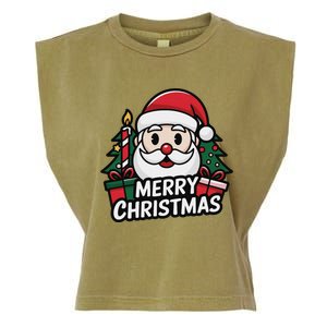 Winter Xmas Snowman Santa Claus Reindeer Merry Christmas Garment-Dyed Women's Muscle Tee