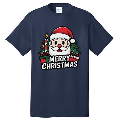 Winter Xmas Snowman Santa Claus Reindeer Merry Christmas Tall T-Shirt