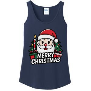 Winter Xmas Snowman Santa Claus Reindeer Merry Christmas Ladies Essential Tank