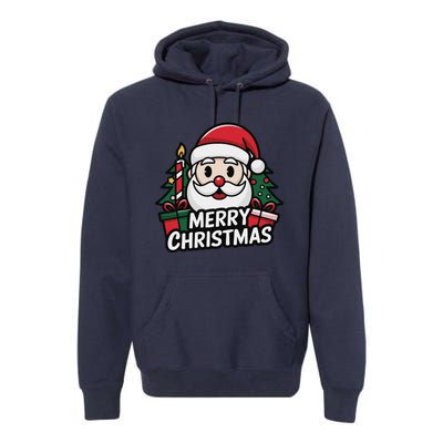 Winter Xmas Snowman Santa Claus Reindeer Merry Christmas Premium Hoodie