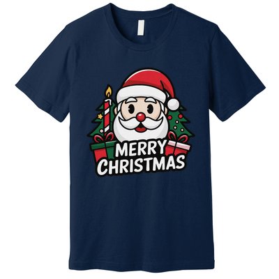 Winter Xmas Snowman Santa Claus Reindeer Merry Christmas Premium T-Shirt