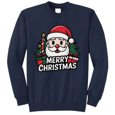 Winter Xmas Snowman Santa Claus Reindeer Merry Christmas Tall Sweatshirt