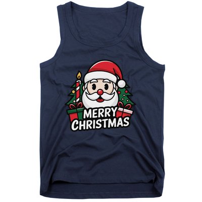 Winter Xmas Snowman Santa Claus Reindeer Merry Christmas Tank Top