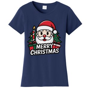 Winter Xmas Snowman Santa Claus Reindeer Merry Christmas Women's T-Shirt