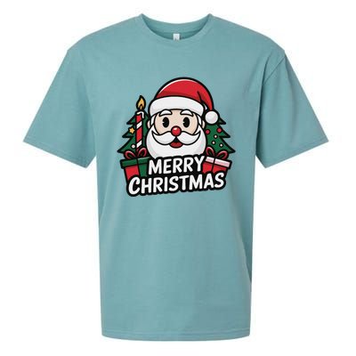 Winter Xmas Snowman Santa Claus Reindeer Merry Christmas Sueded Cloud Jersey T-Shirt