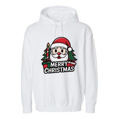 Winter Xmas Snowman Santa Claus Reindeer Merry Christmas Garment-Dyed Fleece Hoodie