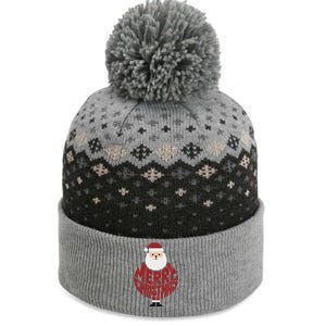 Winter Xmas Snowman Santa Claus Reindeer Merry Christmas The Baniff Cuffed Pom Beanie