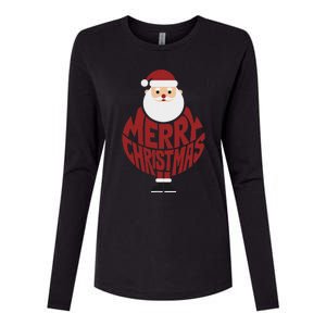 Winter Xmas Snowman Santa Claus Reindeer Merry Christmas Womens Cotton Relaxed Long Sleeve T-Shirt