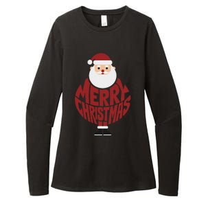 Winter Xmas Snowman Santa Claus Reindeer Merry Christmas Womens CVC Long Sleeve Shirt