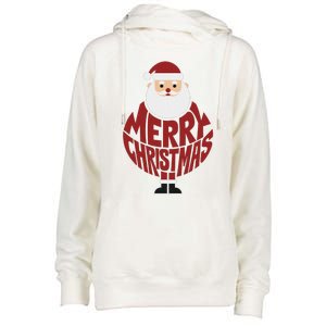 Winter Xmas Snowman Santa Claus Reindeer Merry Christmas Womens Funnel Neck Pullover Hood