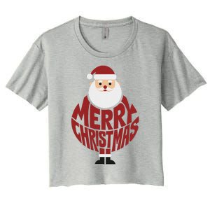 Winter Xmas Snowman Santa Claus Reindeer Merry Christmas Women's Crop Top Tee