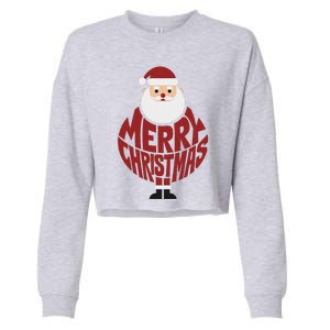 Winter Xmas Snowman Santa Claus Reindeer Merry Christmas Cropped Pullover Crew