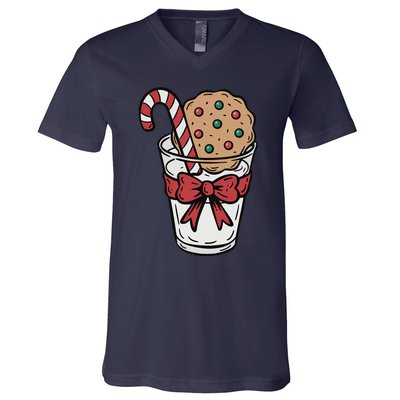 Winter Xmas Snowman Santa Claus Reindeer Merry Christmas V-Neck T-Shirt