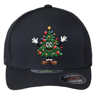 Winter Xmas Snowman Santa Claus Reindeer Merry Christmas Flexfit Unipanel Trucker Cap