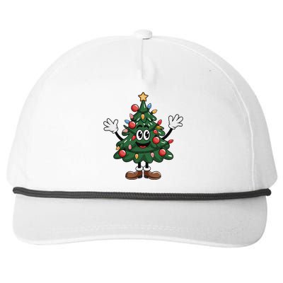 Winter Xmas Snowman Santa Claus Reindeer Merry Christmas Snapback Five-Panel Rope Hat