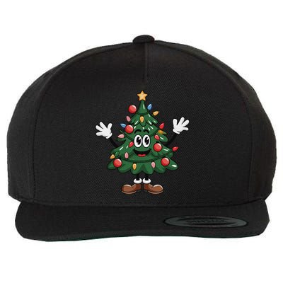 Winter Xmas Snowman Santa Claus Reindeer Merry Christmas Wool Snapback Cap