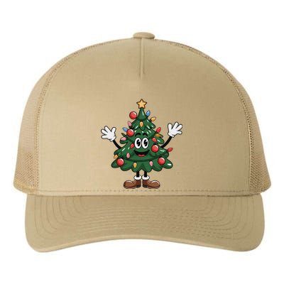 Winter Xmas Snowman Santa Claus Reindeer Merry Christmas Yupoong Adult 5-Panel Trucker Hat