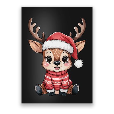 Winter Xmas Snowman Merry Christmas Santa Claus Reindeer Poster