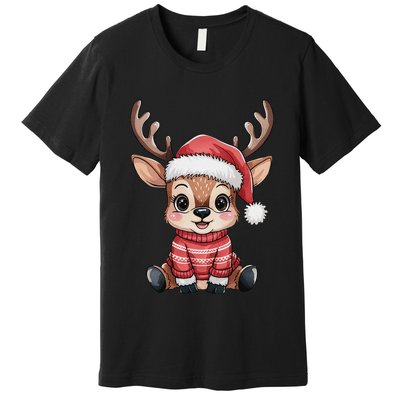 Winter Xmas Snowman Merry Christmas Santa Claus Reindeer Premium T-Shirt