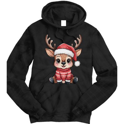Winter Xmas Snowman Merry Christmas Santa Claus Reindeer Tie Dye Hoodie