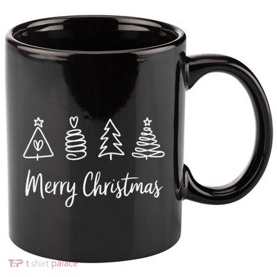 Winter Xmas Snowman Santa Claus Reindeer Merry Christmas 11oz C Handle Ceramic Mug