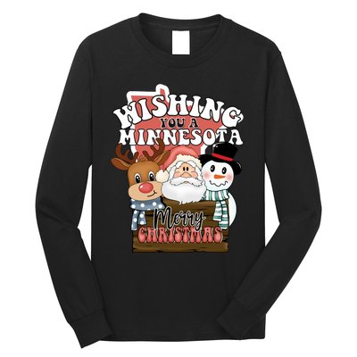 Wishing You A Minnesota Merry Christmas Long Sleeve Long Sleeve Shirt