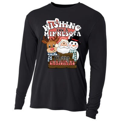 Wishing You A Minnesota Merry Christmas Long Sleeve Cooling Performance Long Sleeve Crew