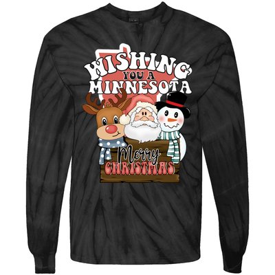 Wishing You A Minnesota Merry Christmas Long Sleeve Tie-Dye Long Sleeve Shirt