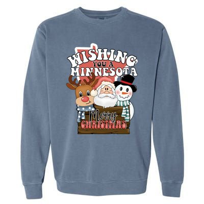 Wishing You A Minnesota Merry Christmas Long Sleeve Garment-Dyed Sweatshirt