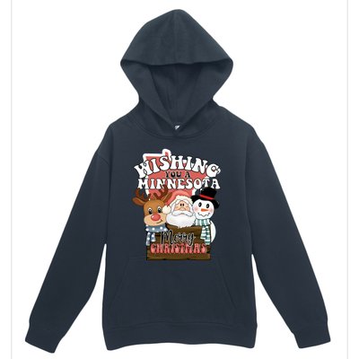 Wishing You A Minnesota Merry Christmas Long Sleeve Urban Pullover Hoodie