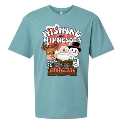 Wishing You A Minnesota Merry Christmas Long Sleeve Sueded Cloud Jersey T-Shirt