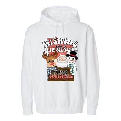 Wishing You A Minnesota Merry Christmas Long Sleeve Garment-Dyed Fleece Hoodie