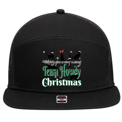 Wishing You A Very Meowy Team Howdy Christmas Gift 7 Panel Mesh Trucker Snapback Hat