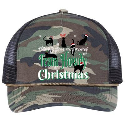 Wishing You A Very Meowy Team Howdy Christmas Gift Retro Rope Trucker Hat Cap