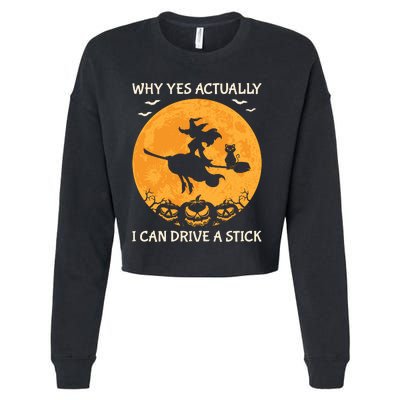 Why Yes Actually I Can Drive A Stick Vintage Cropped Pullover Crew