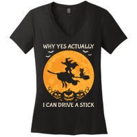 Why Yes Actually I Can Drive A Stick Vintage Women's V-Neck T-Shirt