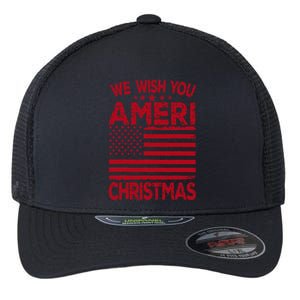 Wish You Ameri Christmas Funny USA Patriotic Flexfit Unipanel Trucker Cap