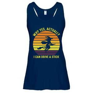 Why Yes Actually I Can Drive A Stick Halloween Quote Ladies Essential Flowy Tank